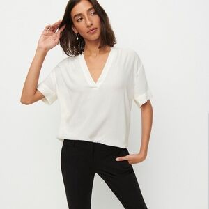 J. Crew Drapey Band Collar Shirt